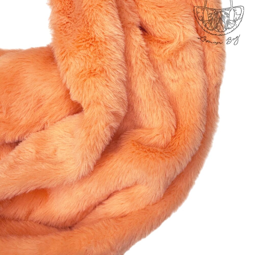Blue Star / Infinity Faux Fur Scarf / NWT / Coral Peach Color - Picture 3 of 3